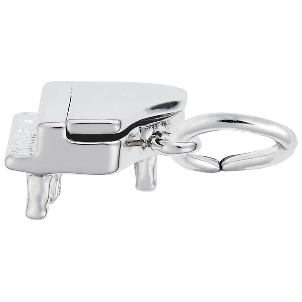 Sterling Silver 3D Petite Piano with opening lid Charm