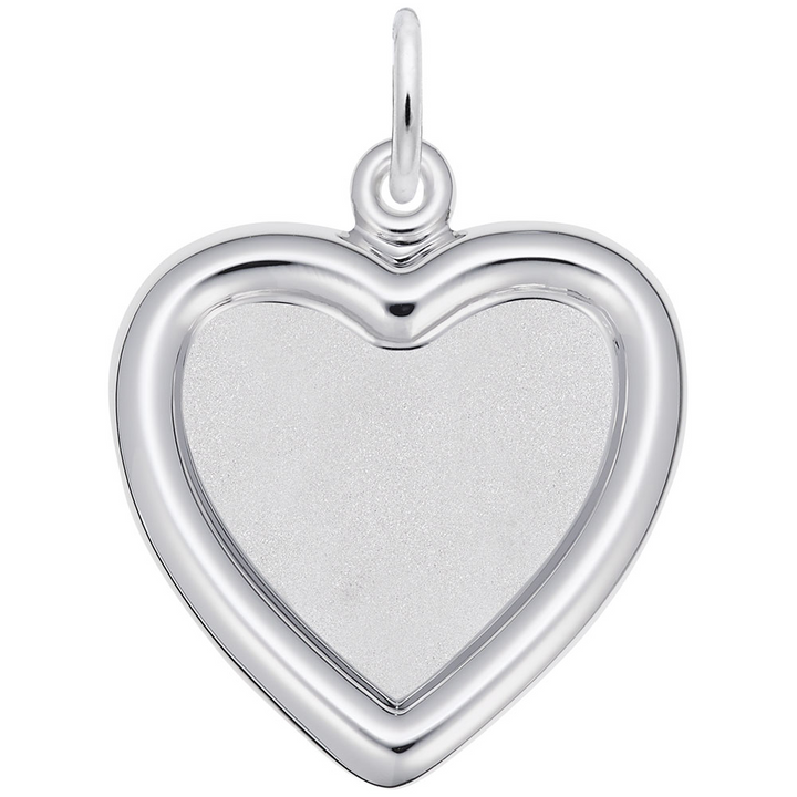 Small Heart Photoart Sterling Silver Charm