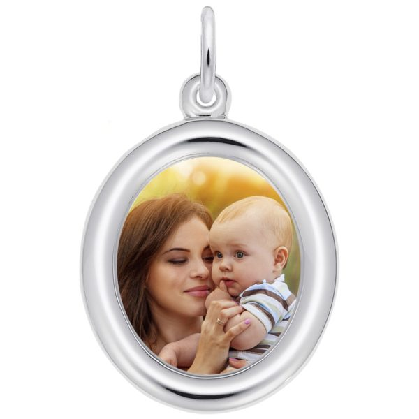 Sterling Silver Engravable Photo Art Charm Charm