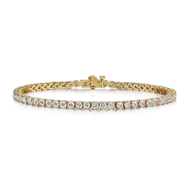 14k Yellow Gold Tennis 3.13ct Total Natural Diamond Bracelet