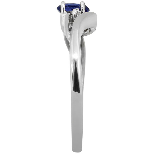 14k White Gold Oval Sapphire Free Form Ring