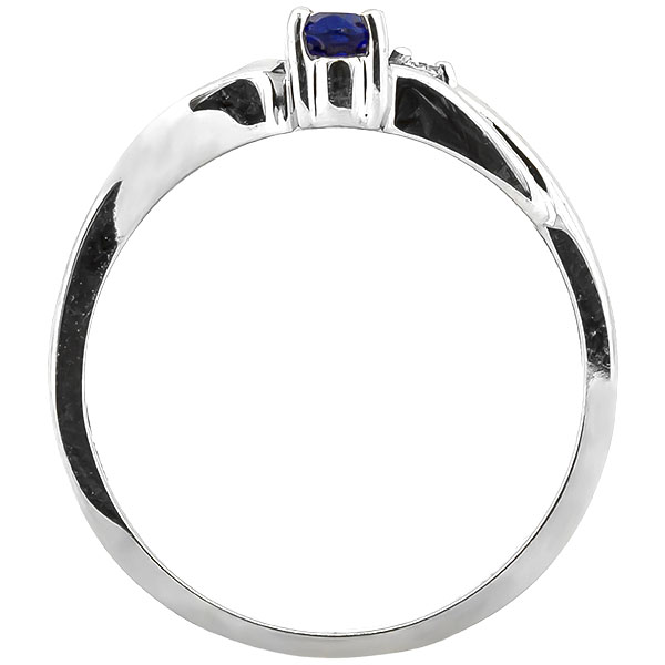 14k White Gold Oval Sapphire Free Form Ring