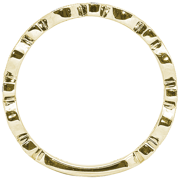 Band 14k Yellow Gold Milgrain .20ct Diamond Band