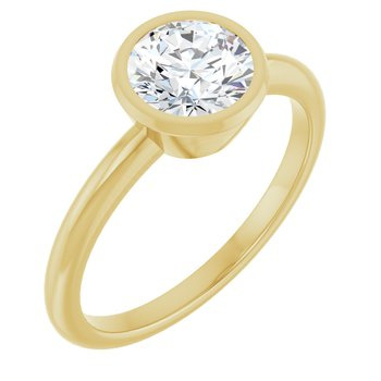 Bezel Style 14k Yellow Gold Lab Grown Diamond Ring