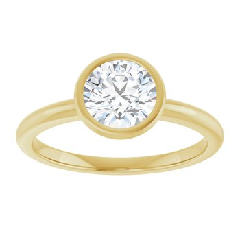 Bezel Style 14k Yellow Gold Lab Grown Diamond Ring