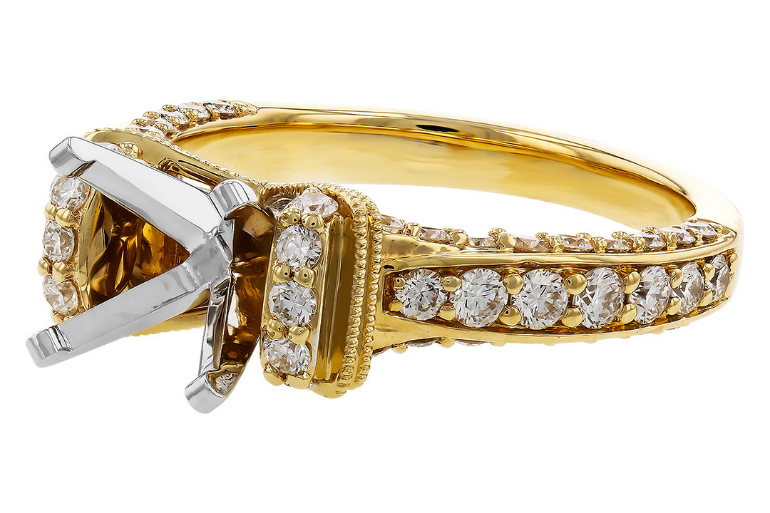 Vintage Style Engagement Ring Mounting 14k Yellow Gold 1.00ct total Carat Weight