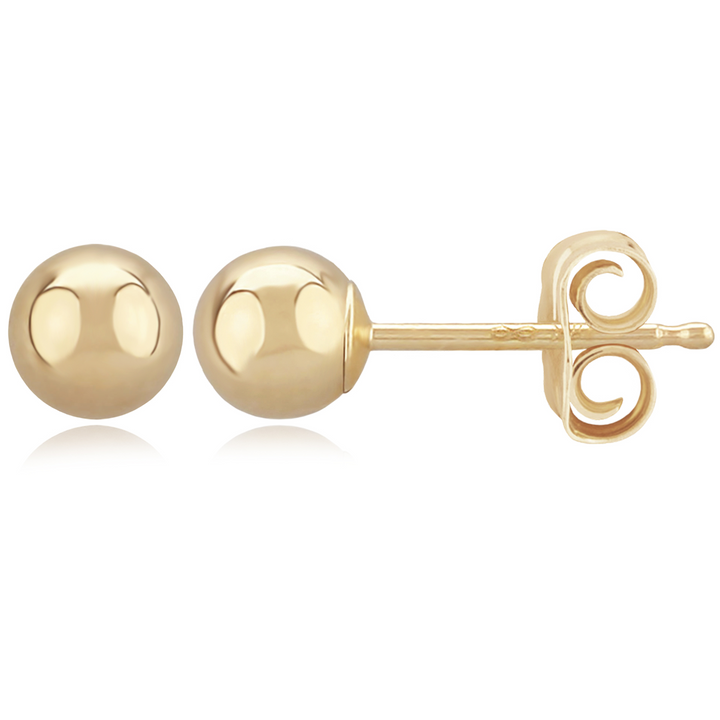 Post Ball 5mm Earrings 14k Yellow Gold Polished