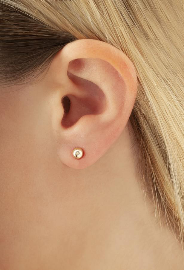 Post Ball 5mm Earrings 14k Yellow Gold Polished