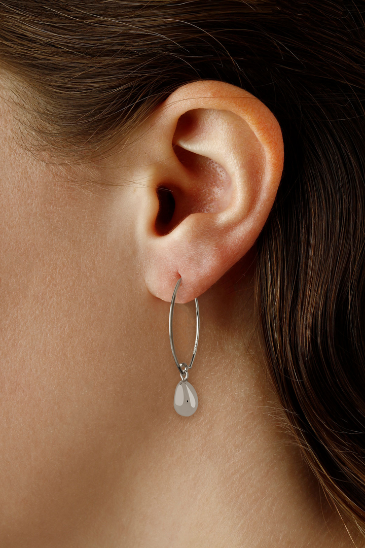 Simple Sweep Organic Shaped Bead earrings in Sterling Silver