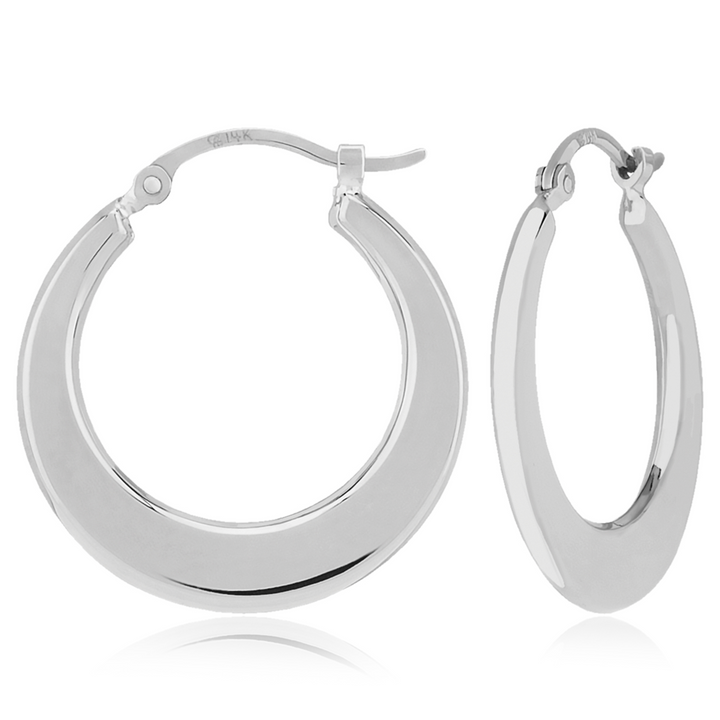 Hoop Flat earrings in Sterling Silver