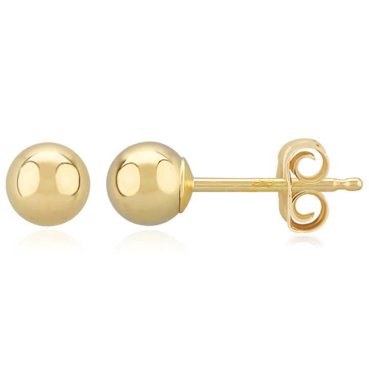 Post Ball 4mm Earrings 14k Yellow Gold Polished