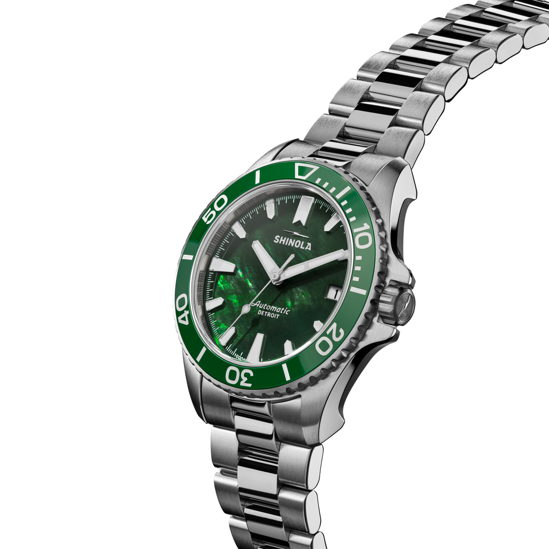 Shinola Lake Ontario Mother of Pearl Monster Men's 39mm Automatic Watch with Hours-Minutes-Seconds S0120484266