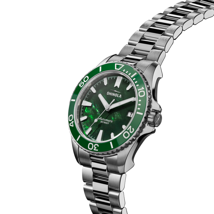 Shinola Lake Ontario Mother of Pearl Monster Men's 39mm Automatic Watch with Hours-Minutes-Seconds S0120484266