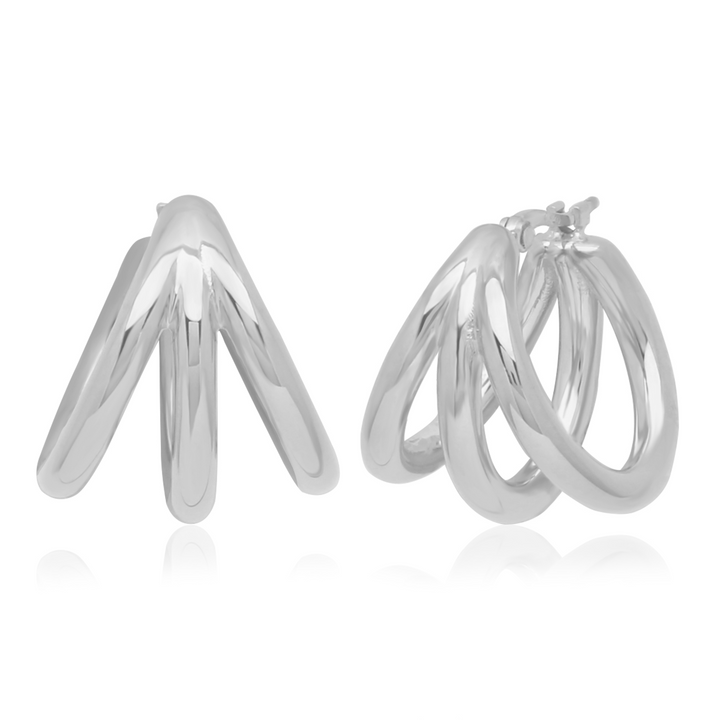 Hoop Triple Hoop earrings in Sterling Silver