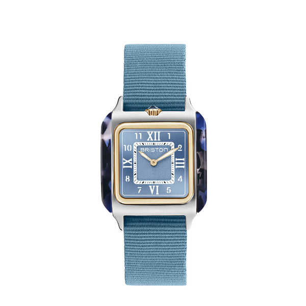 Briston Streamliner Kennedy Blue Dial Stainless steel and tortoise shell acetate Case Quartz with Two Hand 262030.PYA.UB.25.NIB