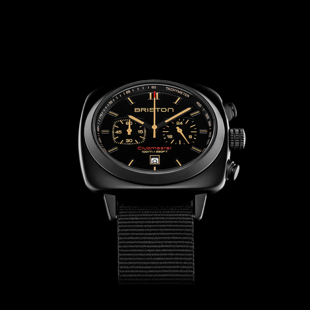 Briston Clubmaster Legend Black Dial Stainless Steel Case Quartz with Chronograph 18142.PBAM.BS.4.NB