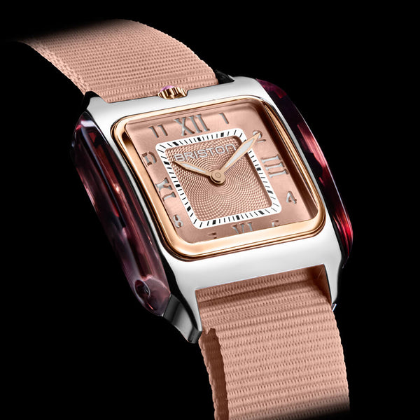 Briston Streamliner Kennedy Pink Dial Stainless steel and tortoise shell acetate Case Quartz with Two Hand 262030.PRA.UR.45.NPK