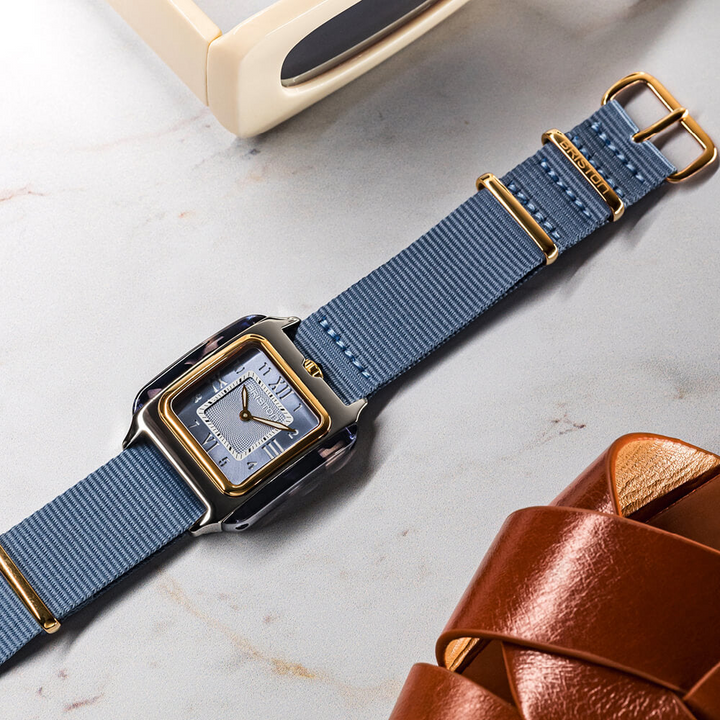 Briston Streamliner Kennedy Blue Dial Stainless steel and tortoise shell acetate Case Quartz with Two Hand 262030.PYA.UB.25.NIB