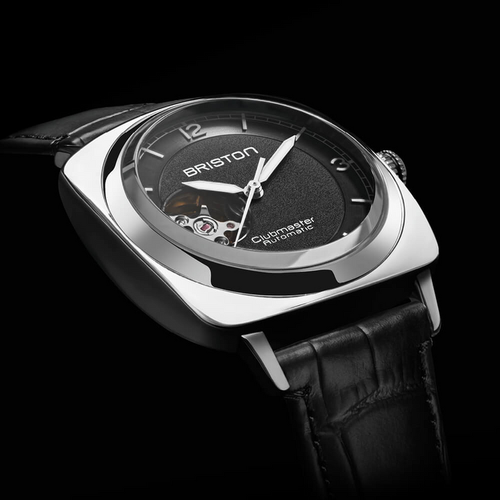 Briston Clubmaster Legend Black Dial Stainless Steel Case Automatic with Date Open Heart Window to Movement on Dia 25739.PS.L.1.LAB