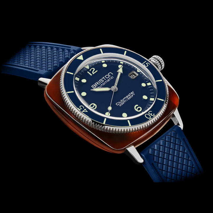 Briston Clubmaster Legend Blue Dial Stainless steel and tortoise shell acetate Case Automatic with Hours-Minutes-Date 241740.SA.T.15.FNB