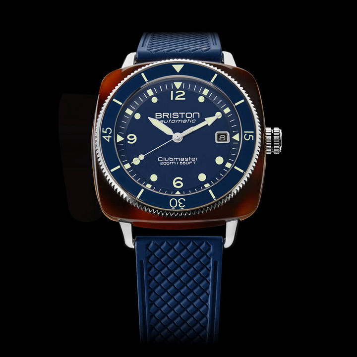 Briston Clubmaster Legend Blue Dial Stainless steel and tortoise shell acetate Case Automatic with Hours-Minutes-Date 241740.SA.T.15.FNB
