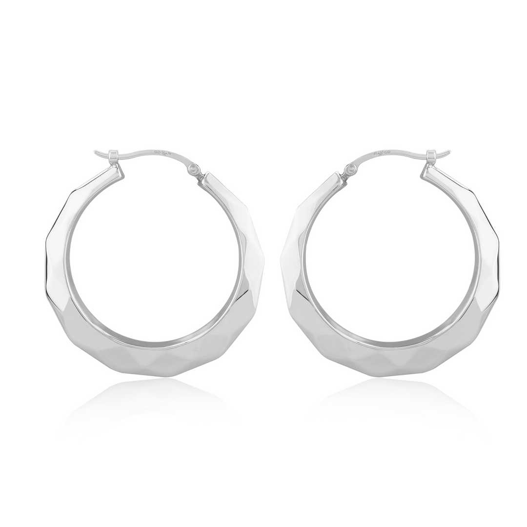 Hoop earrings in Sterling Silver