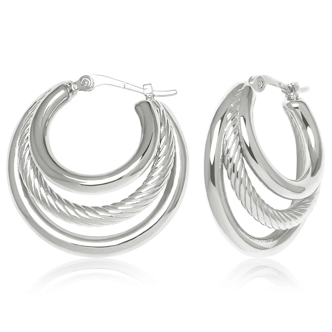 Hoop earrings in Sterling Silver