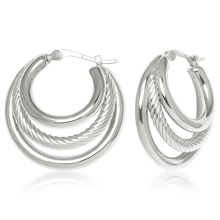 Hoop earrings in Sterling Silver