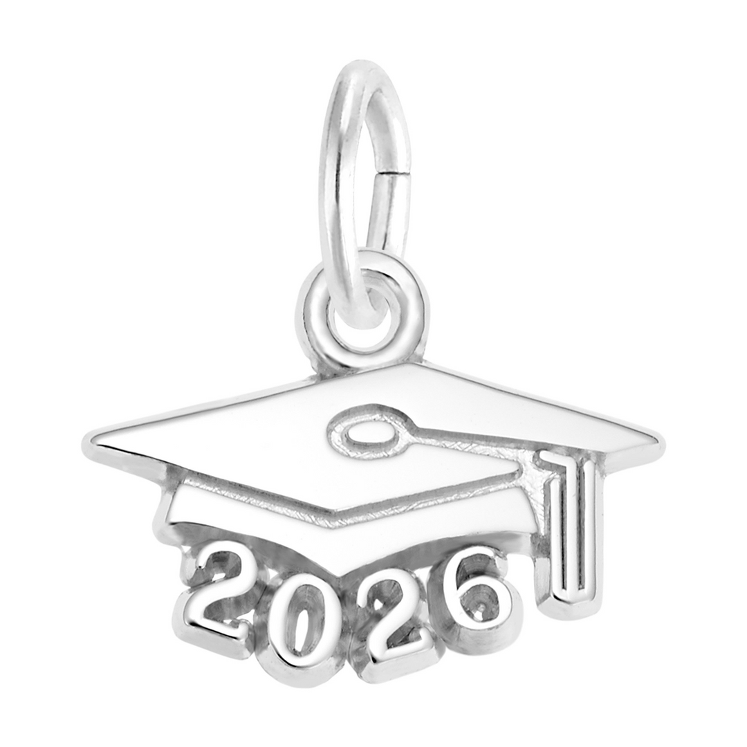 Sterling Silver Flat Grad Cap Charm