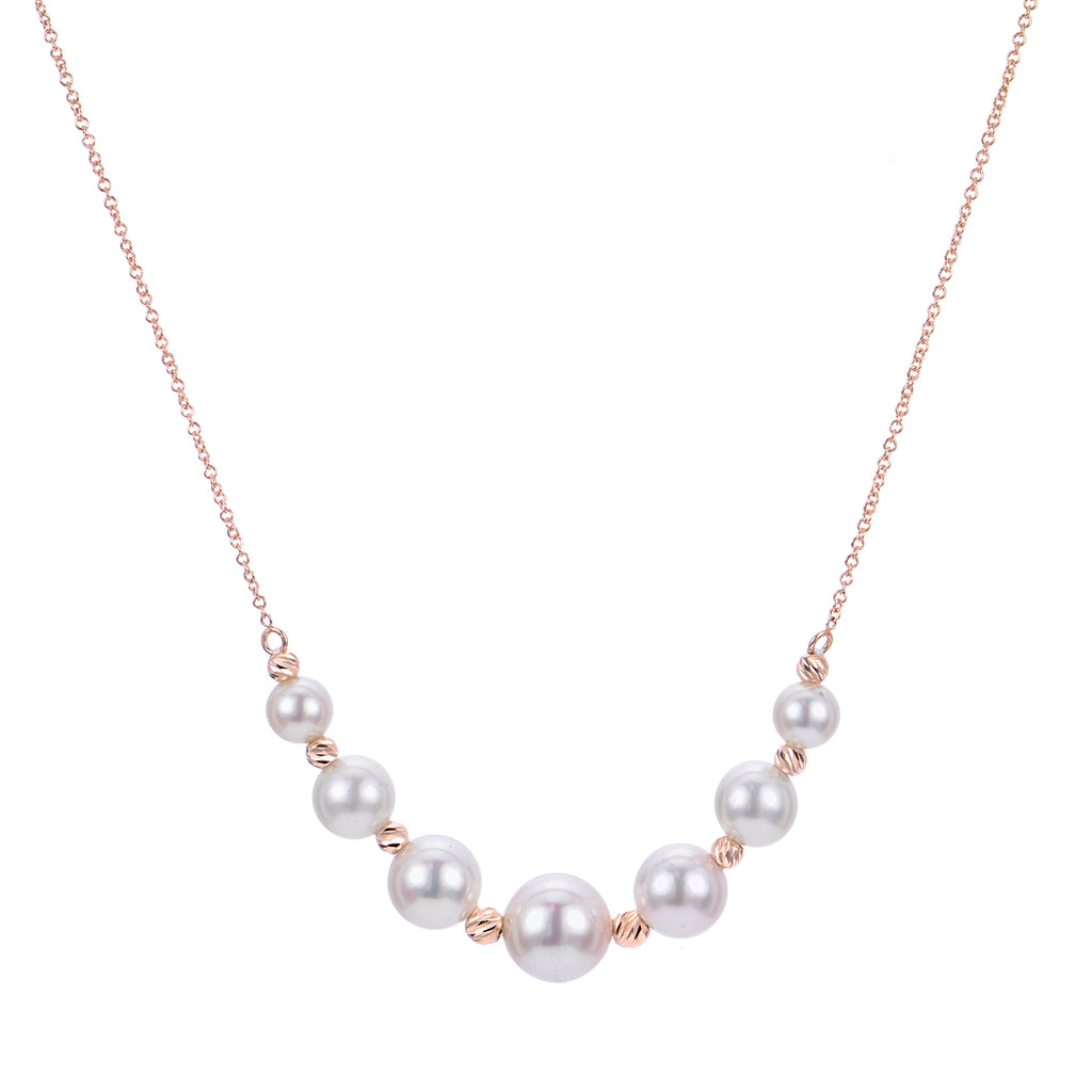 Single 18 Inch Akoya Pearl Necklace Multiple Sizes 14k Yellow Gold