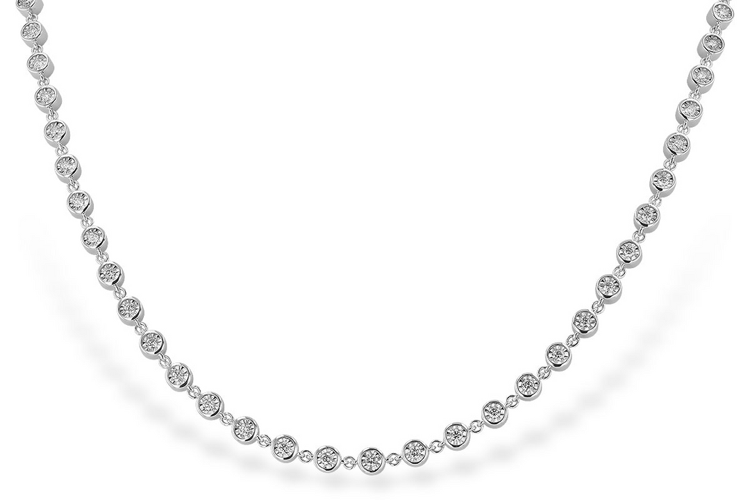 Infinity Diamond Necklace 3.40ct 14k White Gold