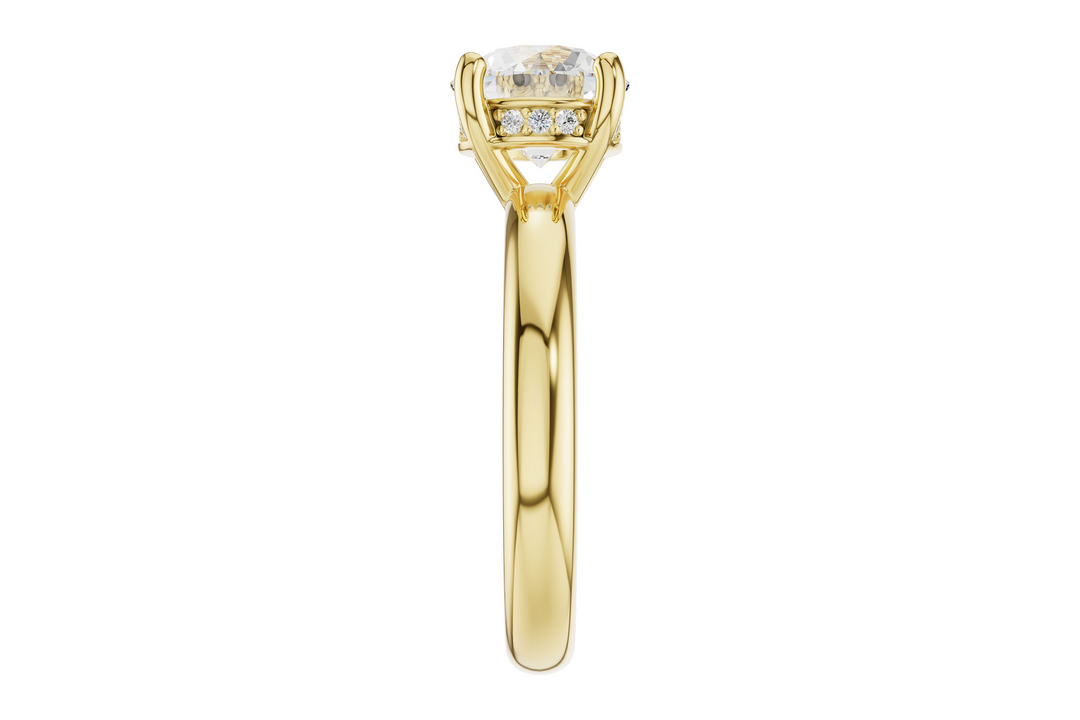 Solitare Style Semi Mount Engagement Ring Mounting 14k Yellow Gold .06ct total Carat Weight