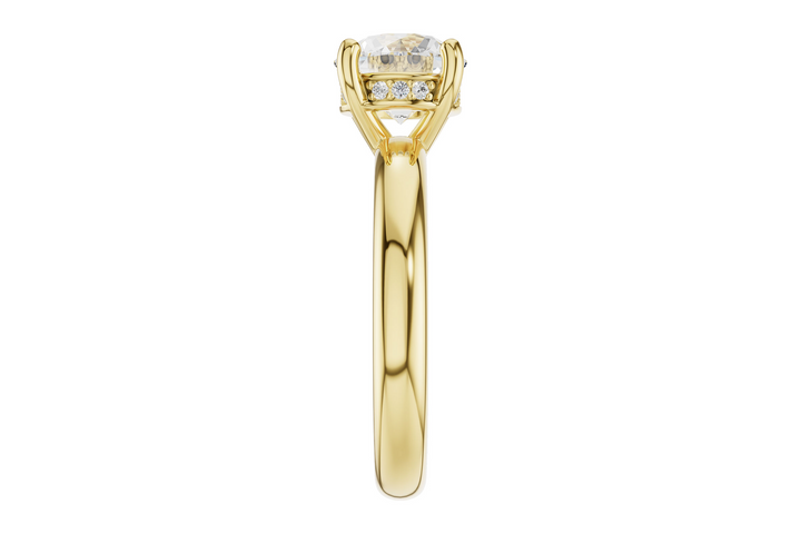 Solitare Style Semi Mount Engagement Ring Mounting 14k Yellow Gold .06ct total Carat Weight