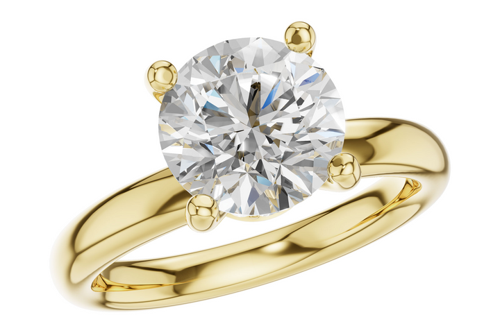 Solitare Style Semi Mount Engagement Ring Mounting 14k Yellow Gold .09 total Carat Weight