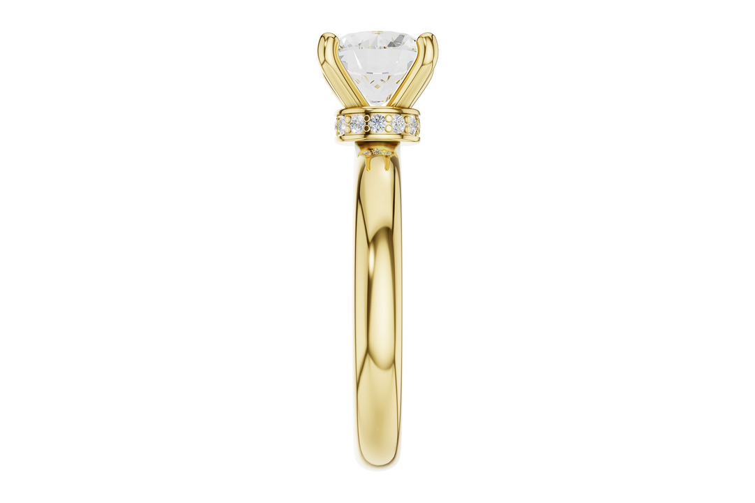 Solitare Style Semi Mount Engagement Ring Mounting 14k Yellow Gold .09 total Carat Weight