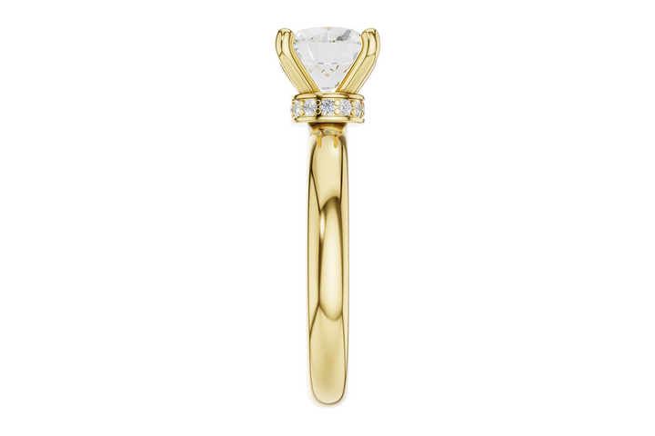 Solitare Style Semi Mount Engagement Ring Mounting 14k Yellow Gold .09 total Carat Weight