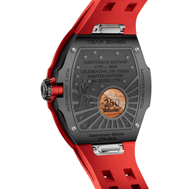 Tsar Bomba Champagne Dial Automatic with Hours-Minutes-Seconds Minuteman Edition(3 in 1) TB8218(1+3)USA