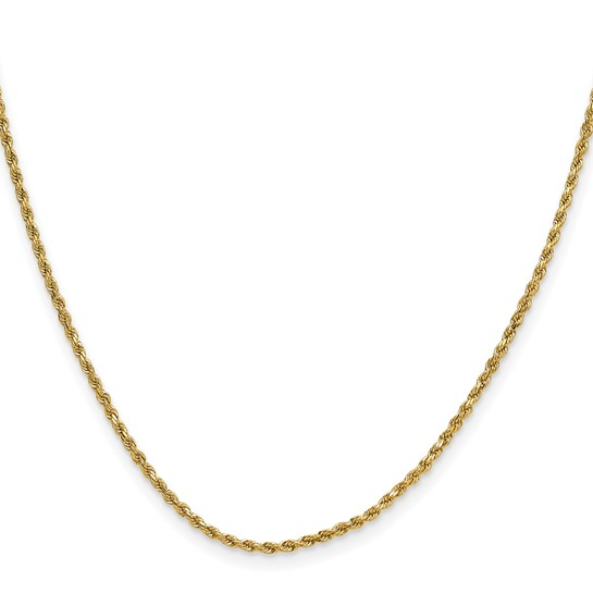 18 Inch Diamond Cut Rope Chain Chain 14k Yellow Gold with Lobster Clasp
