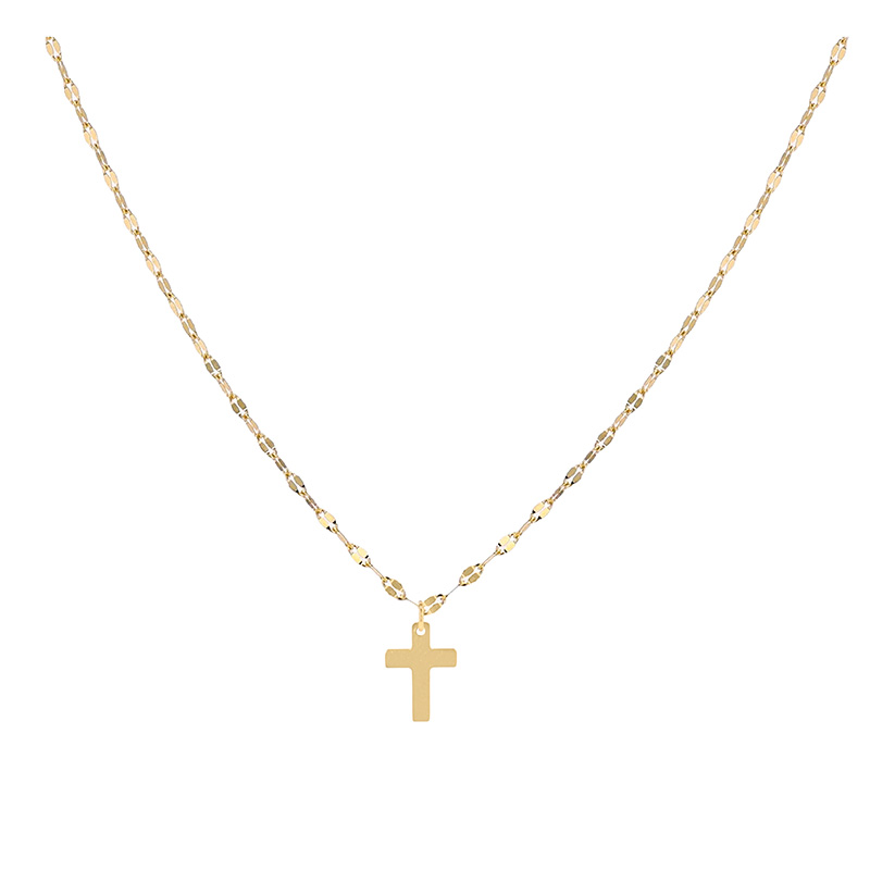 Tiny Cross Necklace 14k Yellow Gold