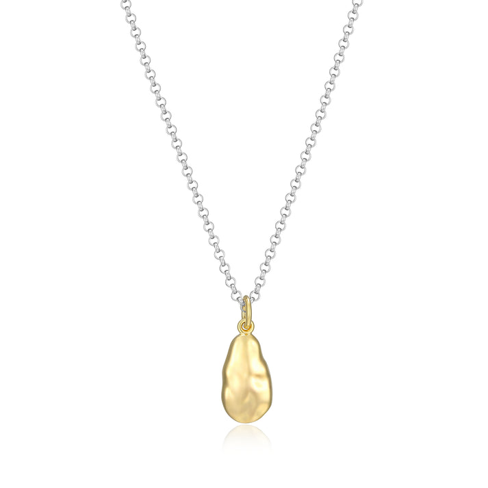 Drop Pendant in Sterling Silver Yellow Gold Plated