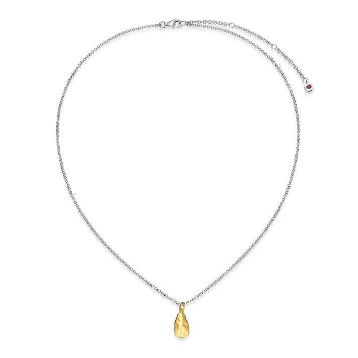 Drop Pendant in Sterling Silver Yellow Gold Plated