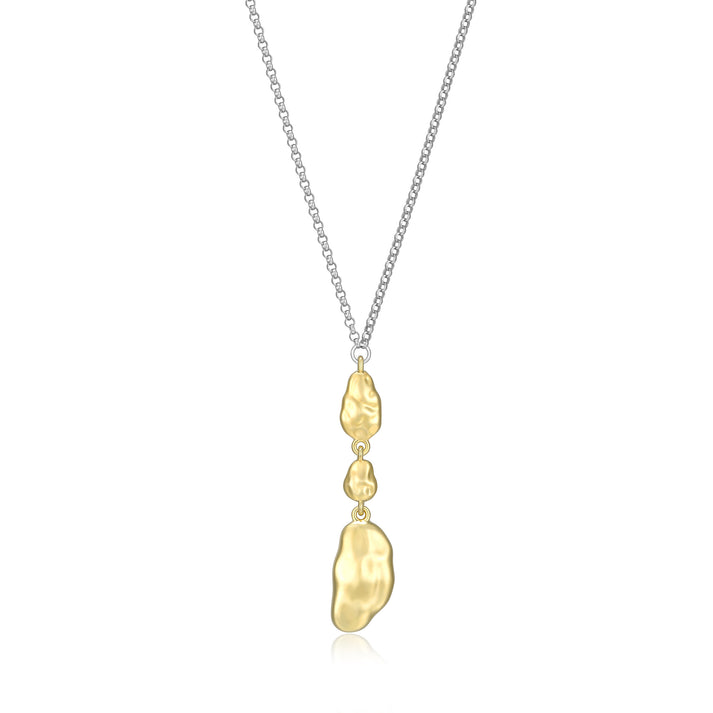 Lariat Necklace in Sterling Silver Yellow Gold Plated