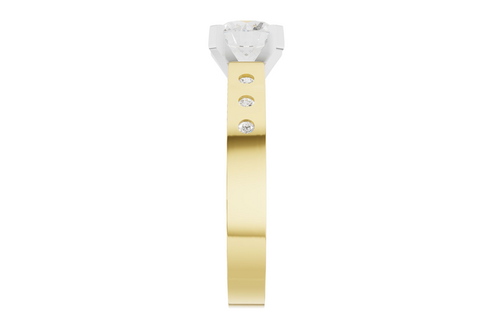 Contemporary Style Engagement Ring Mounting 14k Two-Tone .09ct total Carat Weight