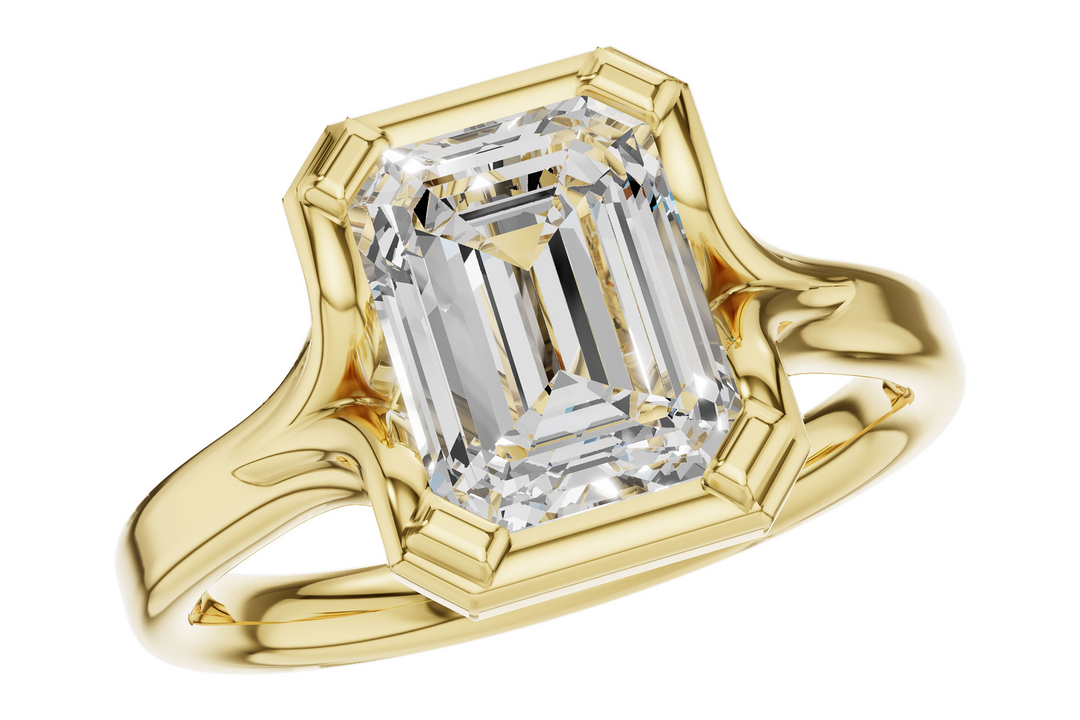 Solitare Style Engagement Ring Mounting 14k Yellow Gold total Carat Weight