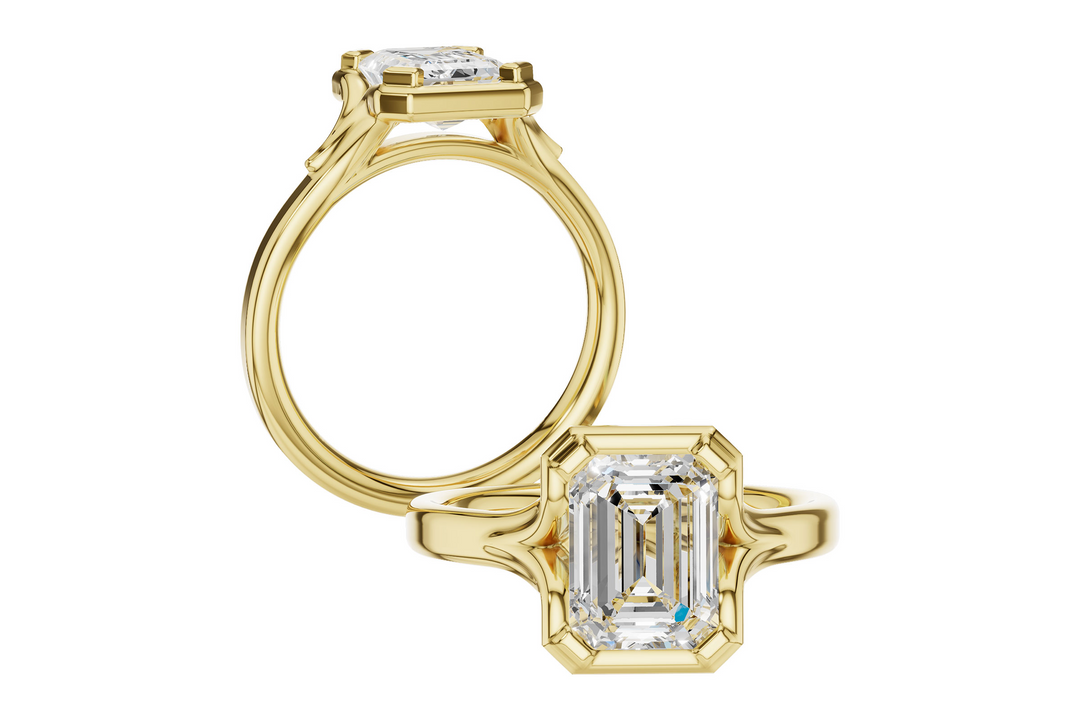 Solitare Style Engagement Ring Mounting 14k Yellow Gold total Carat Weight