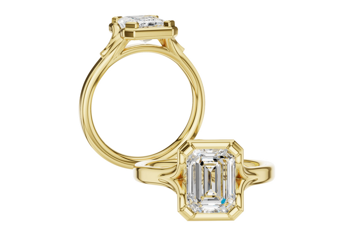 Solitare Style Engagement Ring Mounting 14k Yellow Gold total Carat Weight