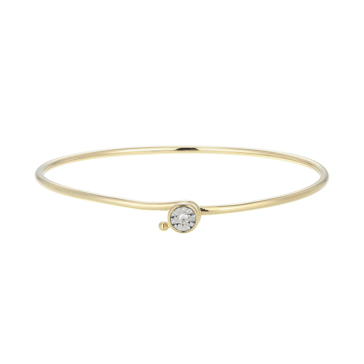 Bangle Sterling Silver Yellow Gold Plated Lab Grown Diamond Bracelet