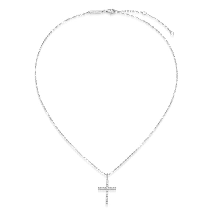 Cross Sterling Silver 925 Purity Lab Grown Diamond Necklace
