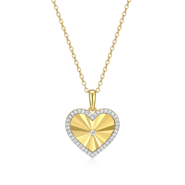 Forzatina Sterling Silver Yellow Gold Plated Lab Grown Diamond Necklace