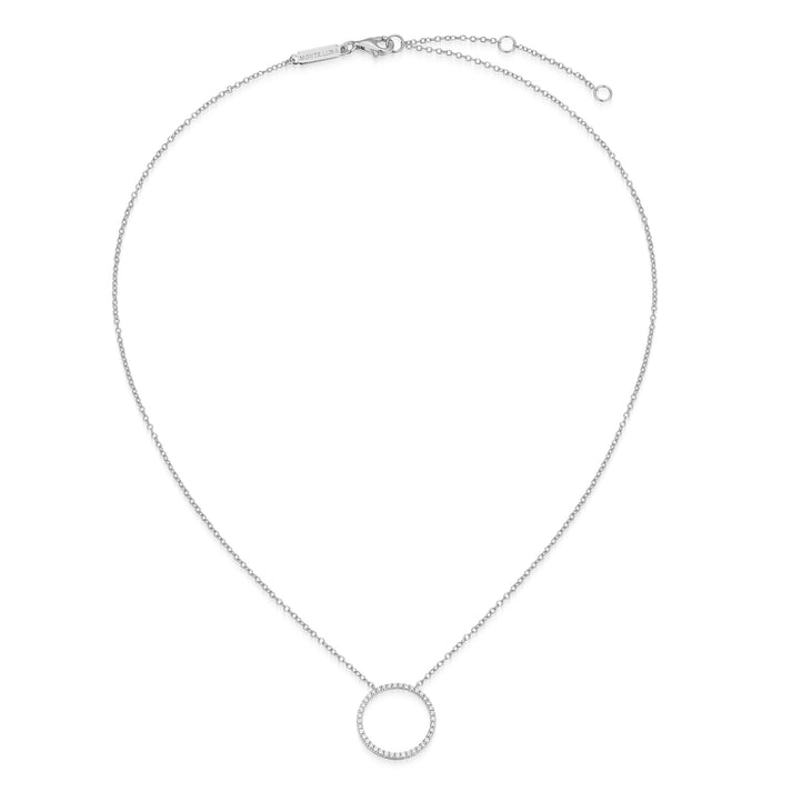 Open Circle Sterling Silver 925 Purity Lab Grown Diamond Necklace
